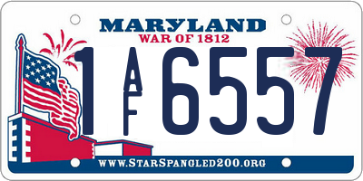 MD license plate 1AF6557