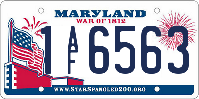 MD license plate 1AF6563