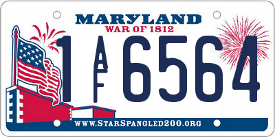 MD license plate 1AF6564