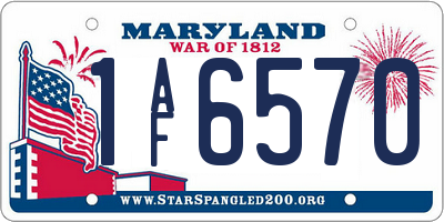 MD license plate 1AF6570