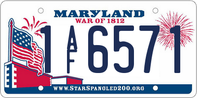 MD license plate 1AF6571
