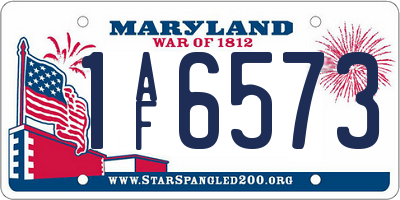 MD license plate 1AF6573