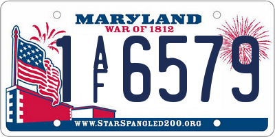 MD license plate 1AF6579