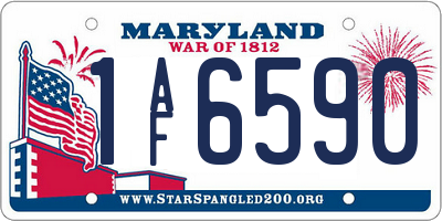 MD license plate 1AF6590