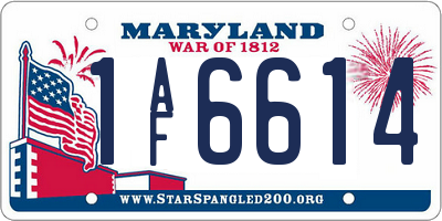MD license plate 1AF6614