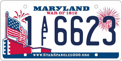 MD license plate 1AF6623