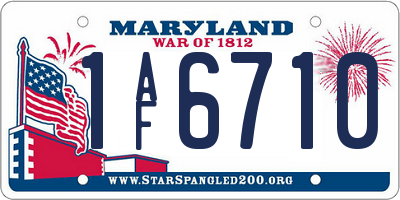 MD license plate 1AF6710