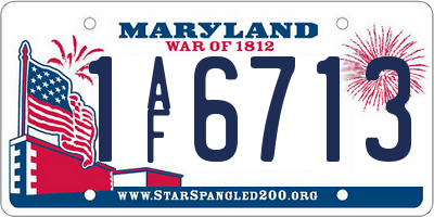 MD license plate 1AF6713