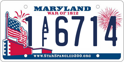 MD license plate 1AF6714