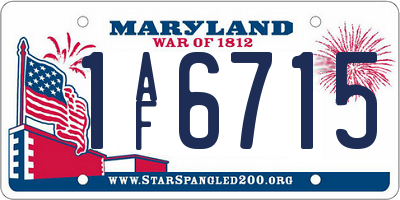 MD license plate 1AF6715