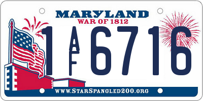 MD license plate 1AF6716