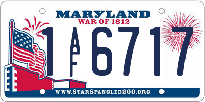 MD license plate 1AF6717