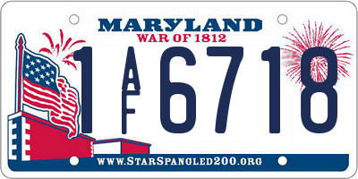 MD license plate 1AF6718