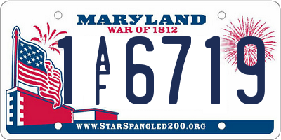 MD license plate 1AF6719
