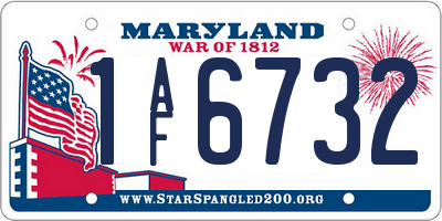MD license plate 1AF6732