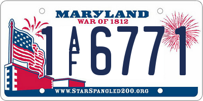 MD license plate 1AF6771