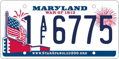 MD license plate 1AF6775