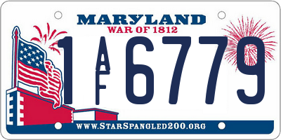 MD license plate 1AF6779