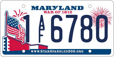 MD license plate 1AF6780