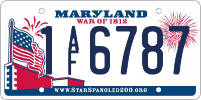 MD license plate 1AF6787