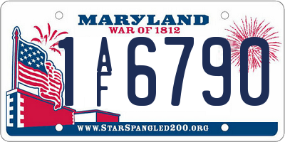MD license plate 1AF6790