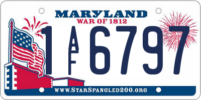 MD license plate 1AF6797