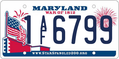 MD license plate 1AF6799