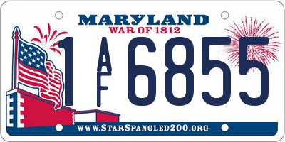 MD license plate 1AF6855