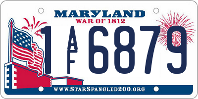 MD license plate 1AF6879