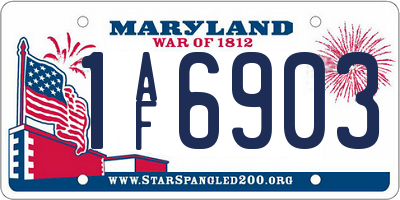 MD license plate 1AF6903
