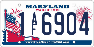 MD license plate 1AF6904
