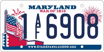 MD license plate 1AF6908