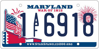 MD license plate 1AF6918