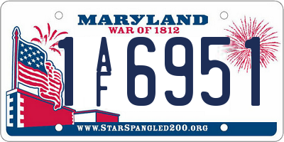 MD license plate 1AF6951