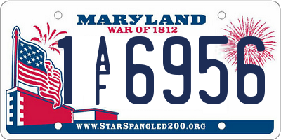 MD license plate 1AF6956