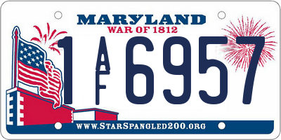 MD license plate 1AF6957