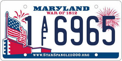 MD license plate 1AF6965