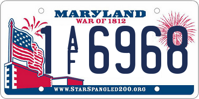 MD license plate 1AF6968