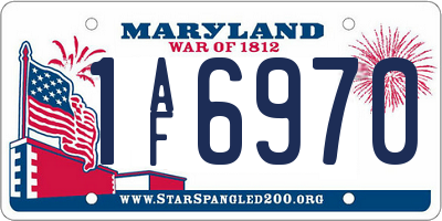 MD license plate 1AF6970