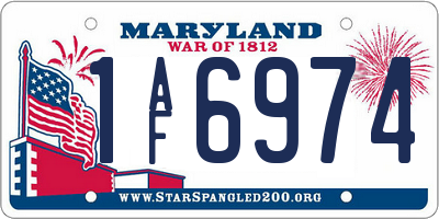 MD license plate 1AF6974