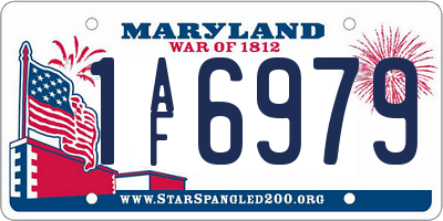 MD license plate 1AF6979