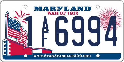 MD license plate 1AF6994