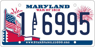 MD license plate 1AF6995