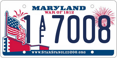 MD license plate 1AF7008