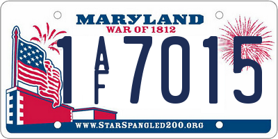 MD license plate 1AF7015