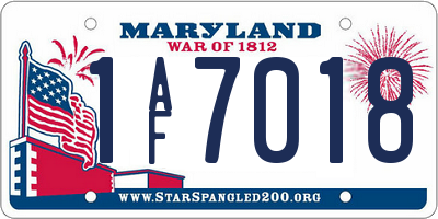 MD license plate 1AF7018
