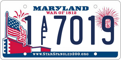 MD license plate 1AF7019