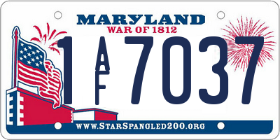 MD license plate 1AF7037