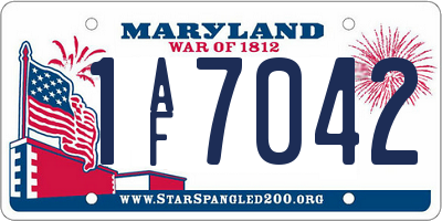 MD license plate 1AF7042