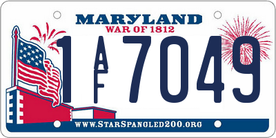 MD license plate 1AF7049